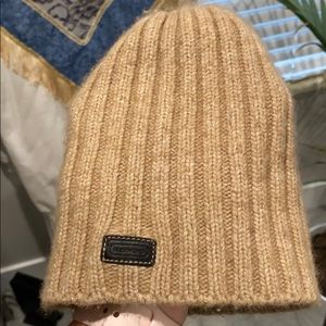 Vintage Coach tan beanie